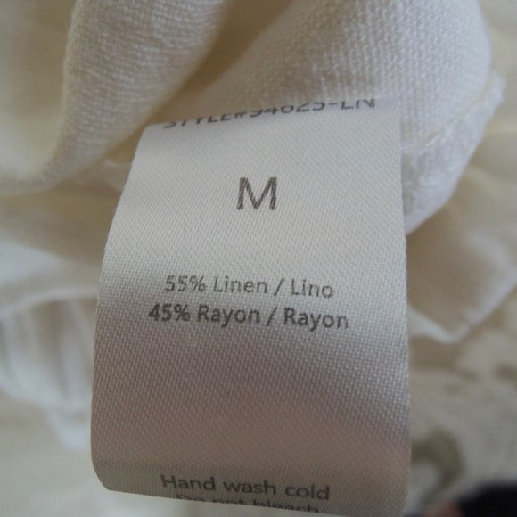 Have LA White Linen Blend Paperbag Waist Shorts M - Picture 6 of 6